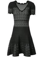 Yigal Azrouel Snakeskin Effect Flared Dress - Black