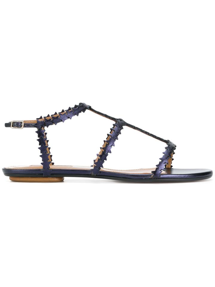 Aquazzura Starlight Flat Sandals - Black