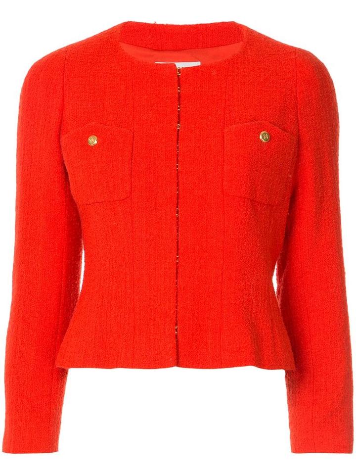 Chanel Pre-owned Collarless Fitted Jacket - Yellow