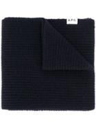 A.p.c. Cable Knit Scarf - Blue
