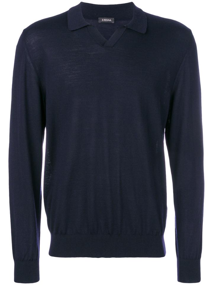 Z Zegna Polo Style Sweater - Blue