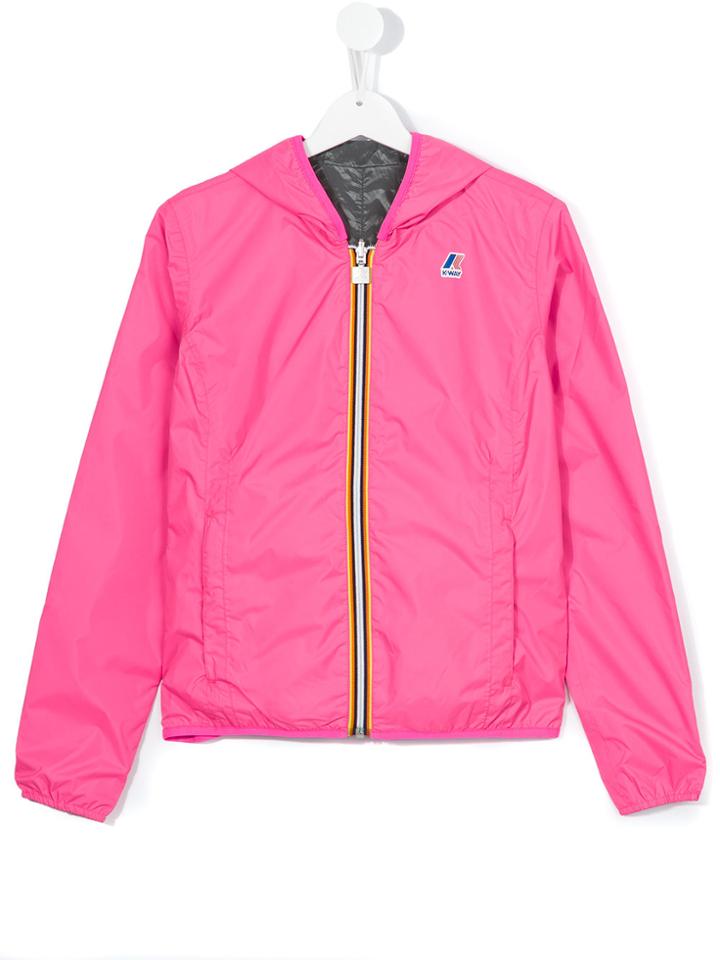 K Way Kids Reversible Wind Breaker Jacket - Pink & Purple