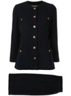 Chanel Pre-owned Logo Buttons Skirt Suit - Black