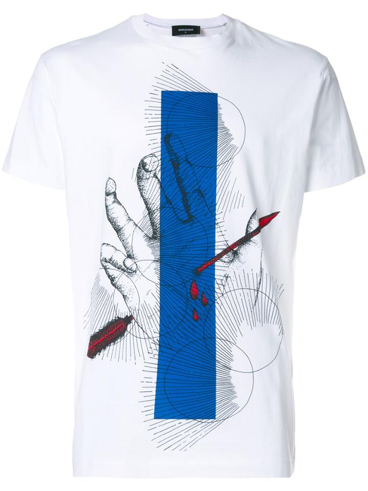 Dsquared2 Hand Print T-shirt - White