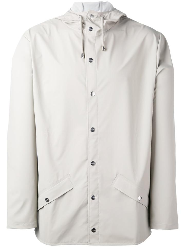 Rains - Flap Pocket Hooded Jacket - Men - Polyester/polyurethane - Xs/s, Grey, Polyester/polyurethane