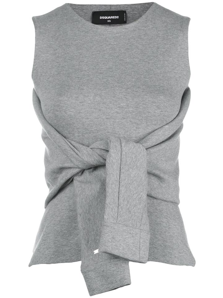 Dsquared2 Vest With Tie Sleeves - Grey