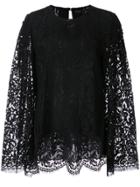 Adam Lippes Relaxe Fit Lace Blouse - Black