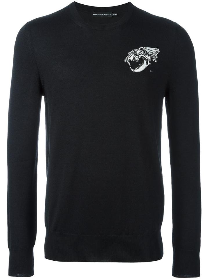 Alexander Mcqueen Tiger Skull Embroidered Jumper