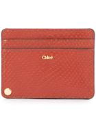 Chloé Snake Embossed Card Holder - Brown