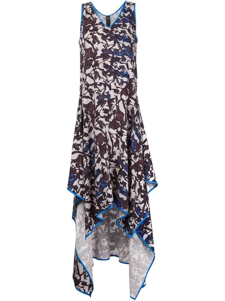 Zero + Maria Cornejo Printed Draped Maxi Dress