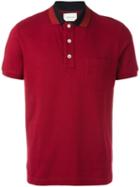 Gucci Web Collar Polo Shirt, Men's, Size: Medium, Red, Cotton/spandex/elastane