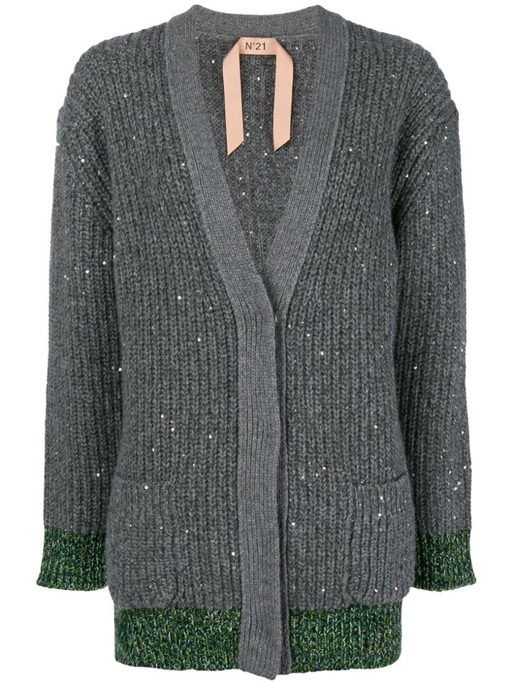 No21 Chunky Knit Cardigan - Grey