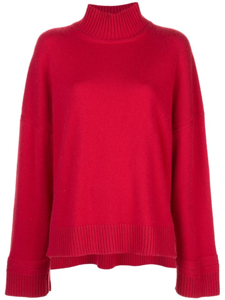 Rosetta Getty Oversized Turtleneck Sweater - Red