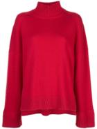 Rosetta Getty Oversized Turtleneck Sweater - Red