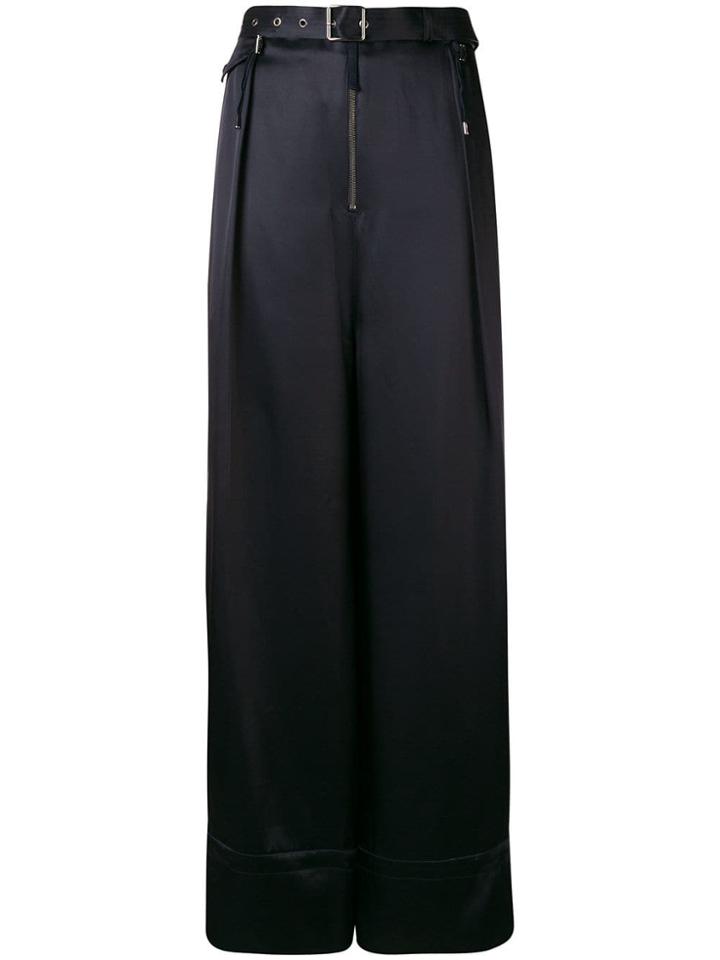 Christian Wijnants Satin Wide-leg Trousers - Blue