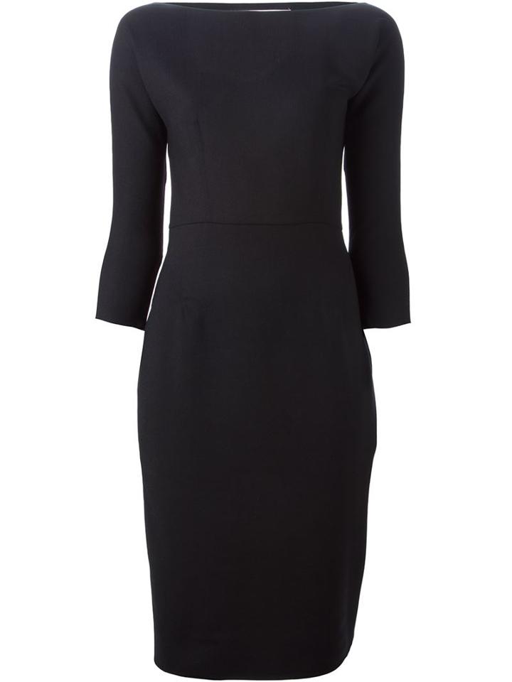 Dsquared2 Boat Neck Dress, Women's, Size: 42, Black, Virgin Wool/spandex/elastane
