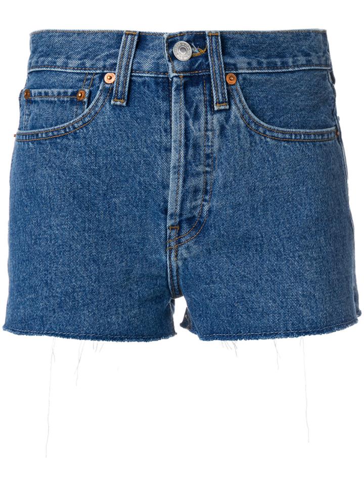 Re/done Raw Edge Shorts - Blue