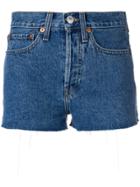 Re/done Raw Edge Shorts - Blue