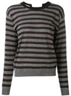 Marni - Striped Open Back Jumper - Women - Cashmere/polyimide - 42, Grey, Cashmere/polyimide