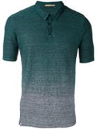 Nuur Gradient Effect Polo Shirt, Men's, Size: 48, Green, Cotton/linen/flax