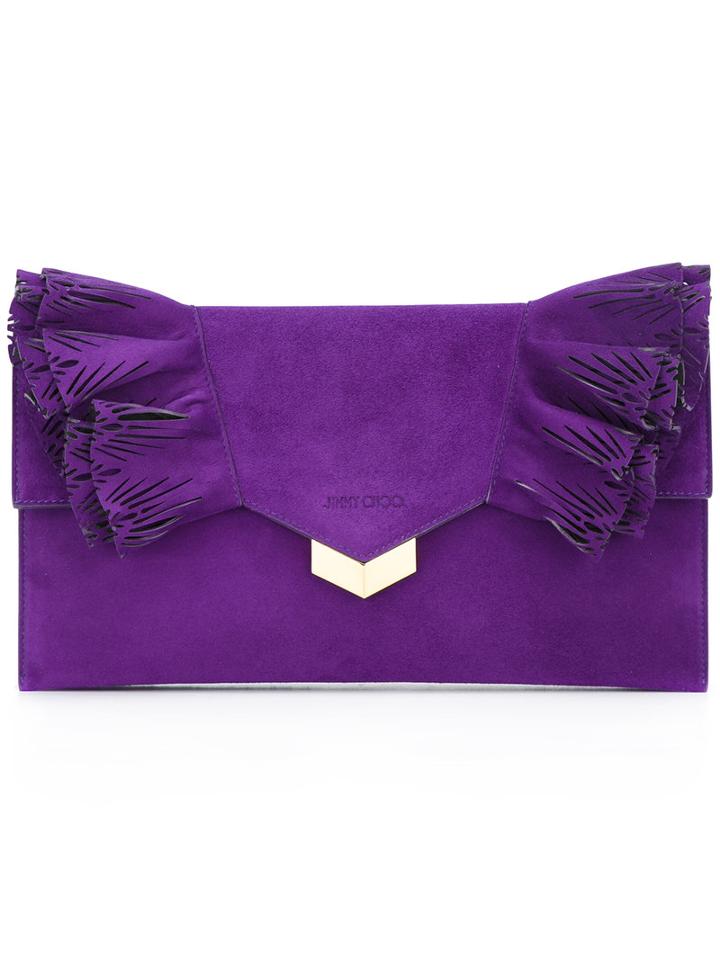 Jimmy Choo Isabella Clutch, Women's, Pink/purple, Calf Suede