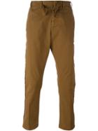 No21 Frayed Laterals Straight Trousers, Men's, Size: 50, Brown, Cotton/spandex/elastane