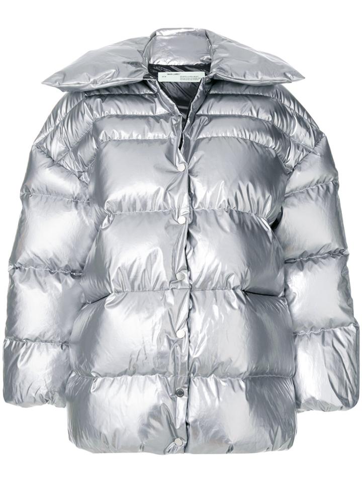 Off-white Puffer Coat - Metallic