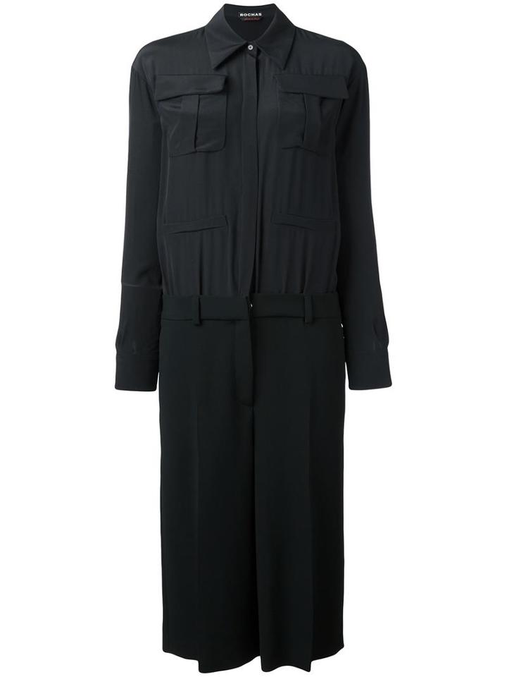 Rochas Shirt Dress, Women's, Size: 40, Black, Spandex/elastane/acetate/viscose/silk