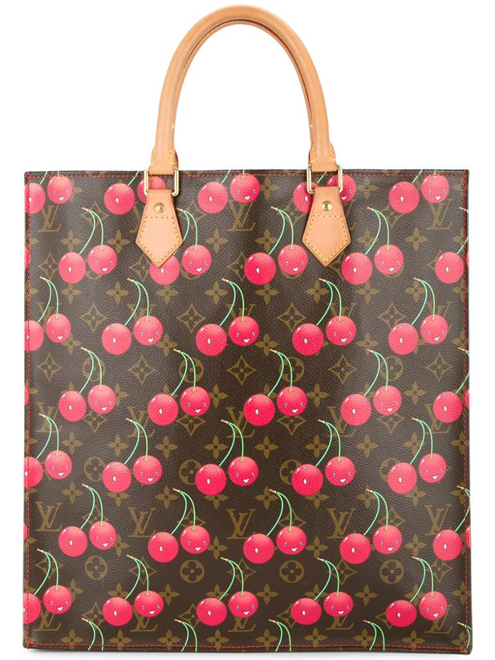 Louis Vuitton Vintage Sac Plat Hand Tote Bag Monogram Cherry Canvas
