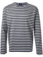 Kent & Curwen Striped Longsleeved T-shirt, Men's, Size: Large, Black, Cotton