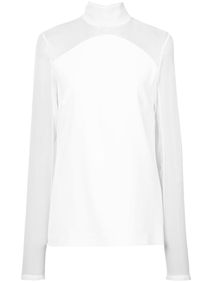 Sally Lapointe Sheer Panelled Blouse - White