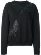 Alexander Mcqueen Moth Embroidered Sweatshirt, Women's, Size: 40, Black, Cotton/polyester/viscose