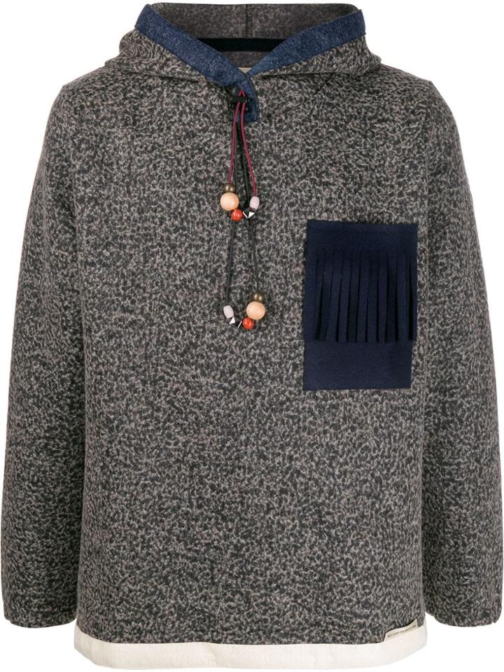 Corelate Fringe Pocket Hoodie - Grey