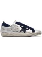 Golden Goose Deluxe Brand Metallic Silver And Blue Superstar Leather