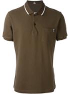 Fay Contrast Trim Polo Shirt, Men's, Size: L, Brown, Cotton