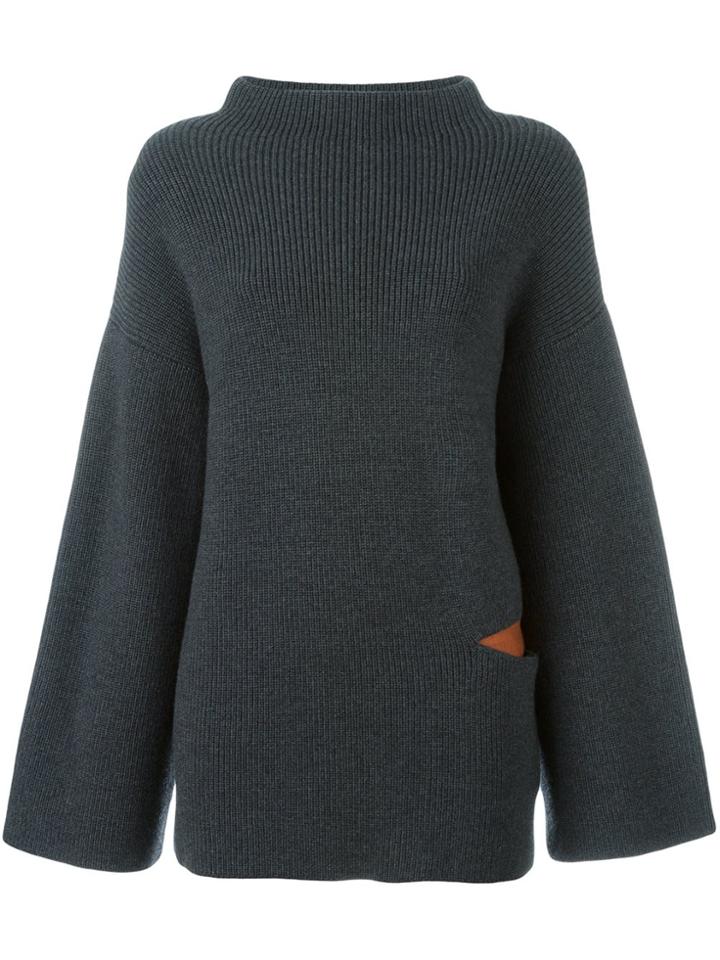 Stella Mccartney Oversize Cut Out Jumper - Grey