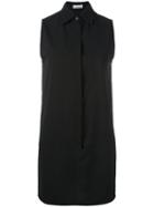 Gaelle Bonheur - Sleeveless Mini Shirt Dress - Women - Polyester/lyocell - 44, Black, Polyester/lyocell
