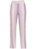 Alcaçuz Filomena Linen Trousers - Pink & Purple