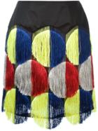 Marco De Vincenzo Fringed Applique Skirt, Women's, Size: 38, Black, Viscose/silk/polyester