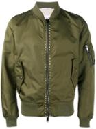 Valentino Rockstud Bomber Jacket - Green