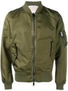 Valentino Rockstud Bomber Jacket - Green