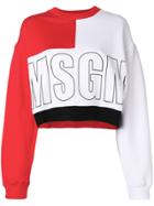 Msgm Colour Block Logo Sweatshirt - White