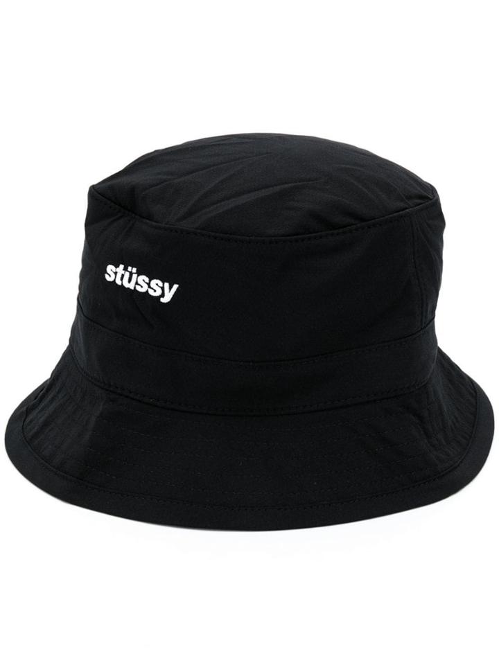 Stussy Bungee Logo Embroidered Hat - Black