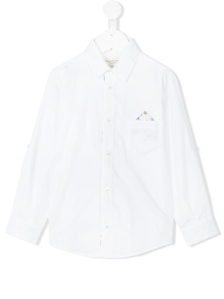 Cashmirino - Pocket Square Shirt - Kids - Cotton - 2 Yrs, White