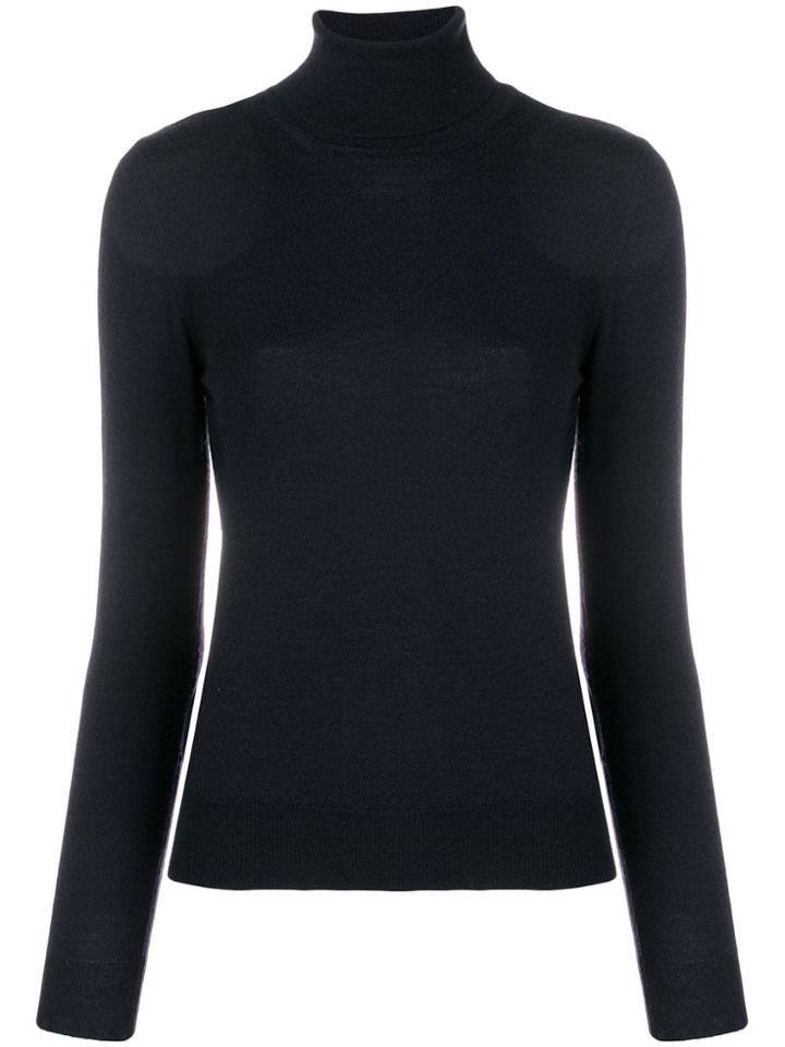 Cruciani Turtleneck Fitted Sweater - Blue
