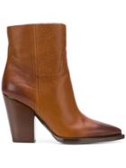 Saint Laurent Pointed Ankle Boots - Brown