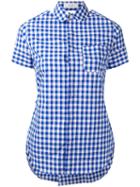 Facetasm - Open Back Check Shirt - Women - Cotton - 2, Blue, Cotton