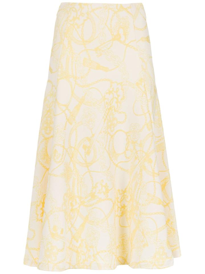 Tufi Duek Printed Midi Skirt - Yellow & Orange
