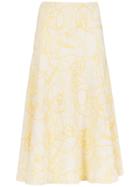 Tufi Duek Printed Midi Skirt - Yellow & Orange