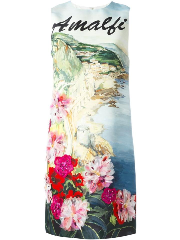 Dolce & Gabbana Amalfi Postcard Print Dress